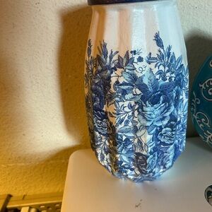 Decor, podge, Floral Ceramic Vase